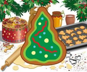 Puzzle Χριστουγεννιάτικο δέντρο, ένα cookie Χριστούγεννα